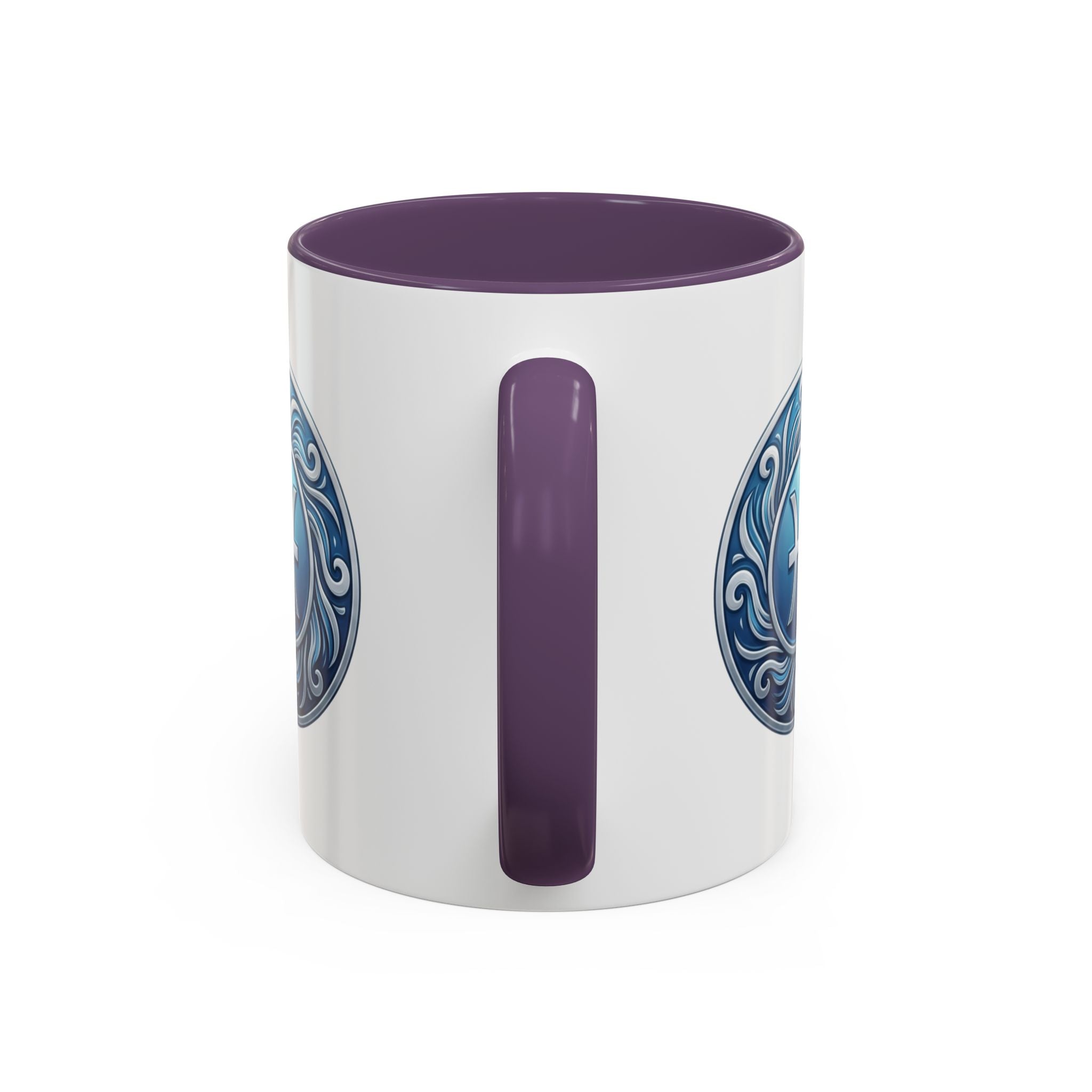 Pisces Zodiac Coffee Mug — Blue Astrological Symbol Accent Mug