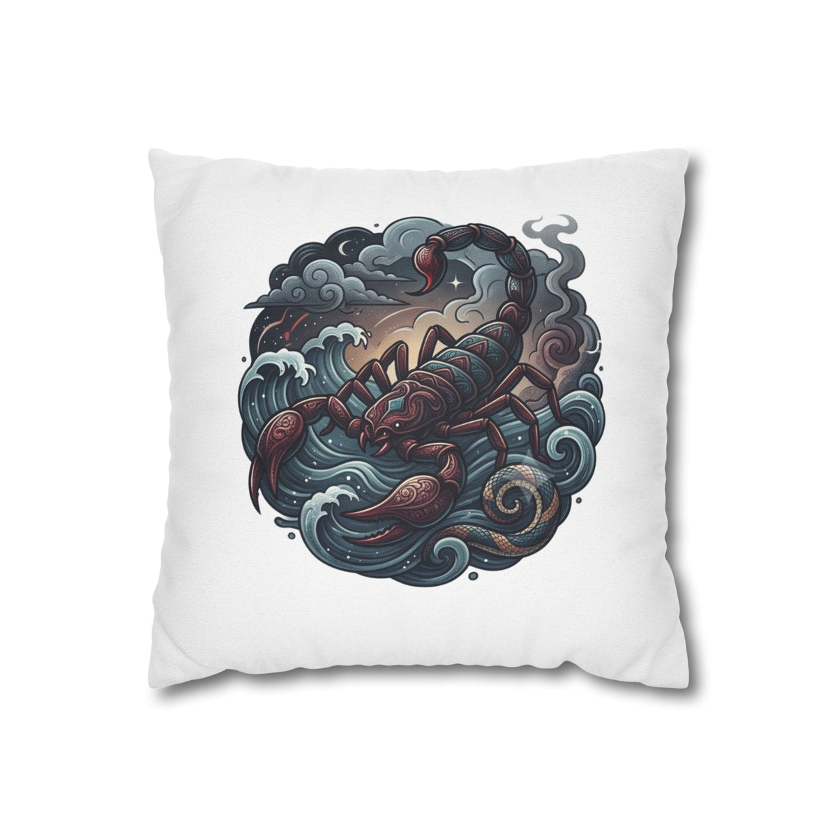 Scorpion Wave Decorative Pillowcase — Zodiac Scorpio Throw Pillow Cover