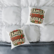 Family Jingle Squad Christmas Throw Pillow - Holiday Decorative Square Pillow
