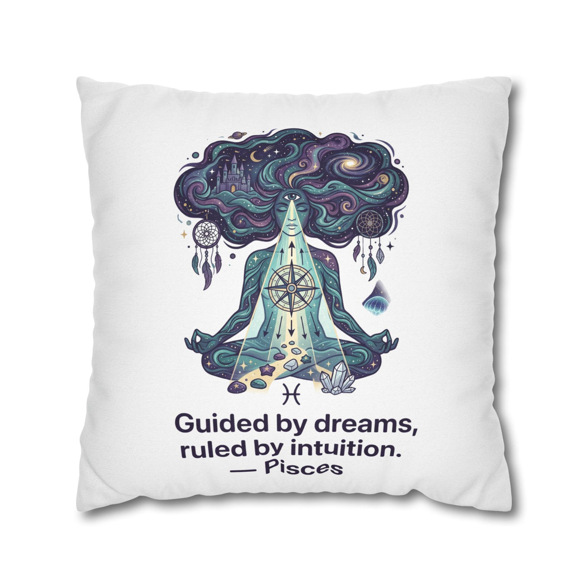 Pisces Meditation Pillowcase — "Guided by dreams, ruled by intuition"