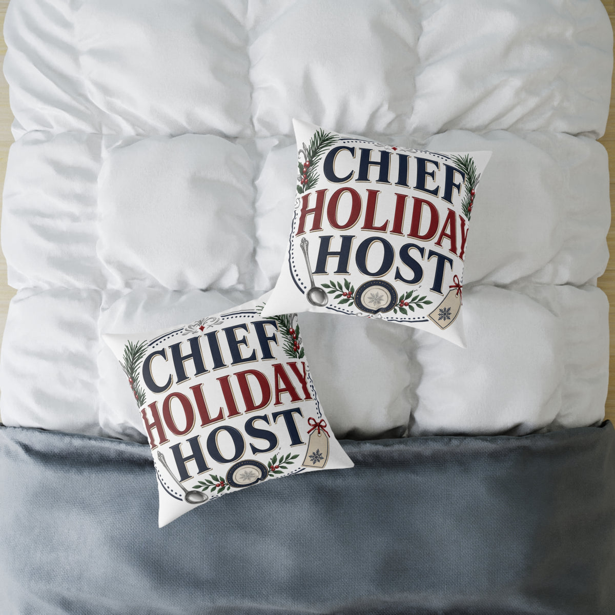 Christmas Chief Holiday Host Throw Pillow — Festive Christmas Decorative Cushion