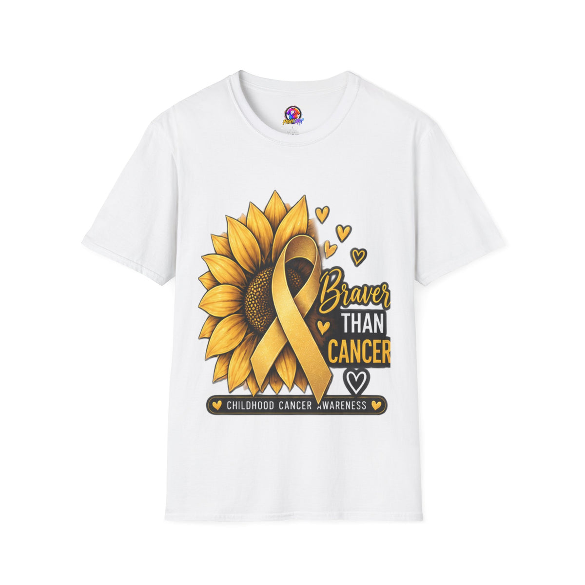 Braver Than Cancer Childhood Cancer Awareness Sunflower T-Shirt