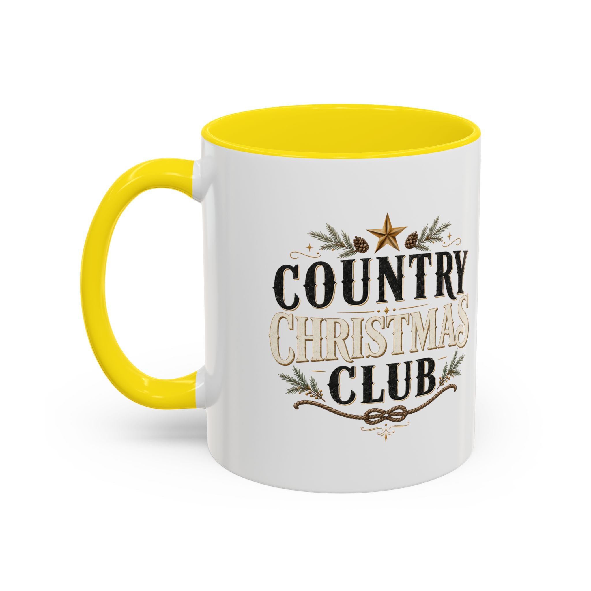 Christmas Country Christmas Club Accent Coffee Mug — Festive Rustic Holiday Coffee Cup
