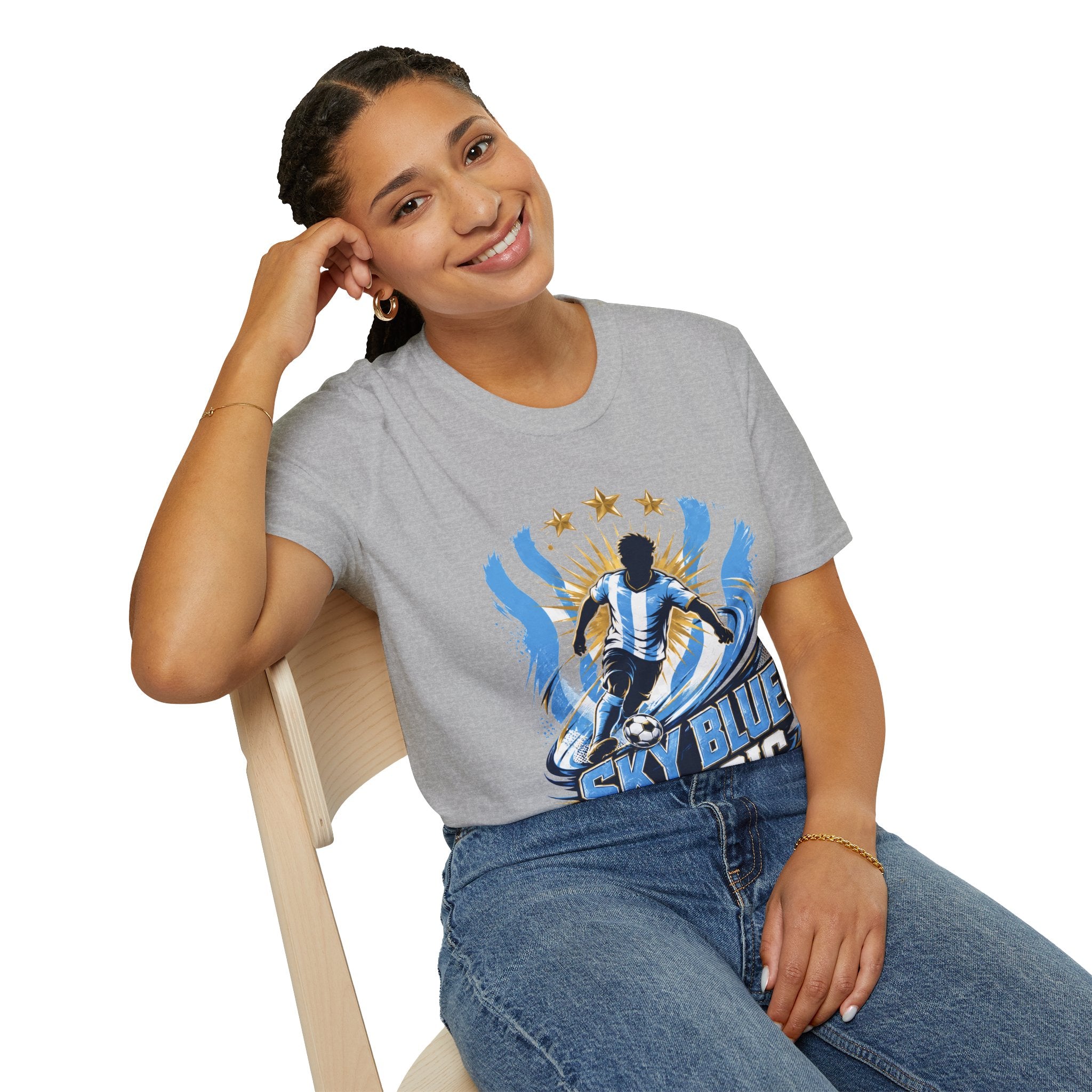 Argentina Sky Blue Magic Soccer T-Shirt — Argentinian Football Player Graphic Tee