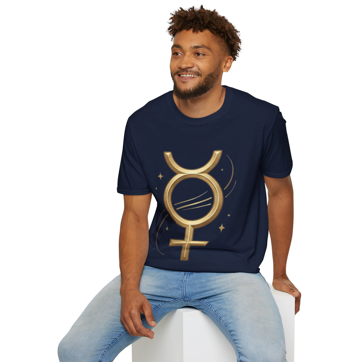 Gold Mercury Astrology Symbol Tee T-Shirt