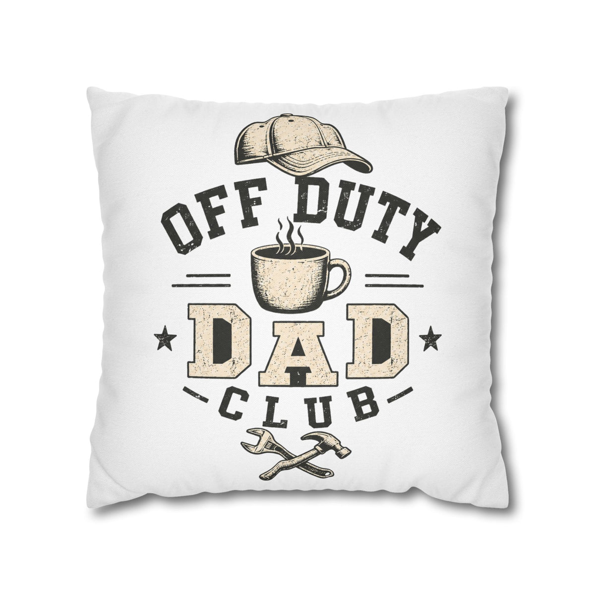 Throw Pillowcase — "Off Duty Dad Club" Decorative Pillowcase Milo Bailey Dog Dad Mom