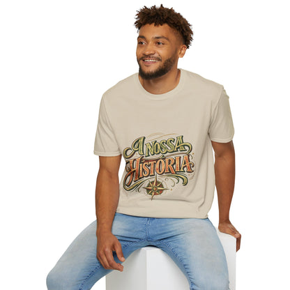 Portugal T-Shirt — "A Nossa História" Vintage Compass Graphic Tee