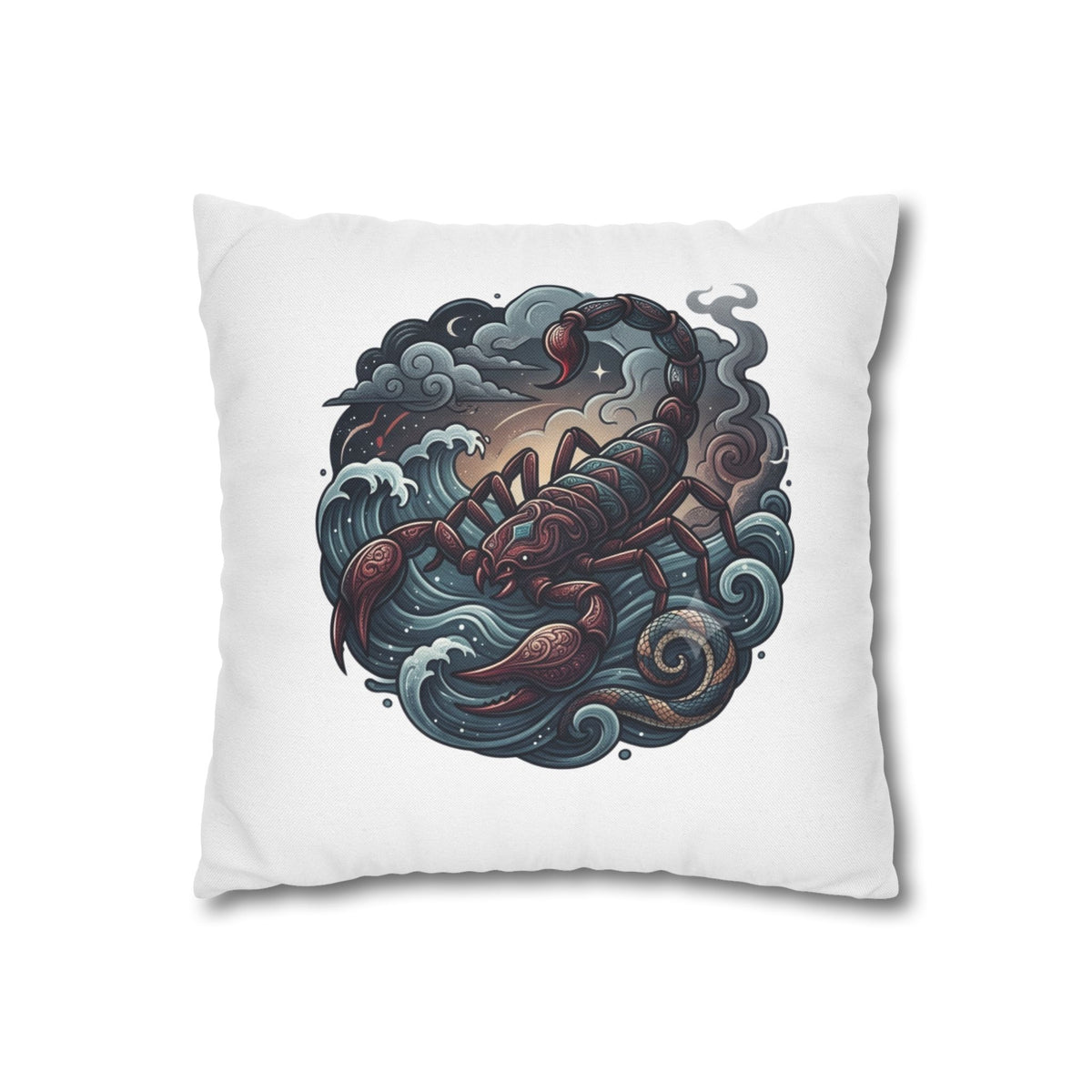 Scorpion Wave Decorative Pillowcase — Zodiac Scorpio Throw Pillow Cover