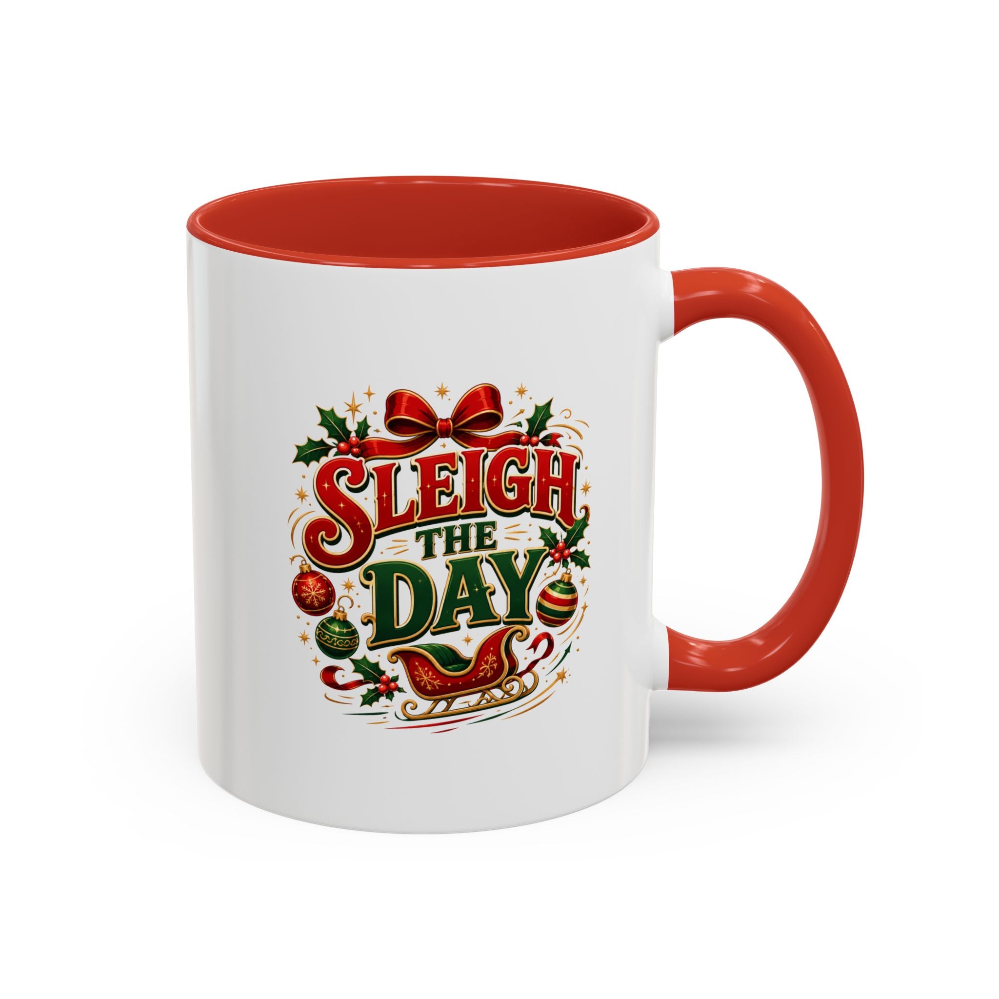 Sleigh the Day Christmas Accent Coffee Mug