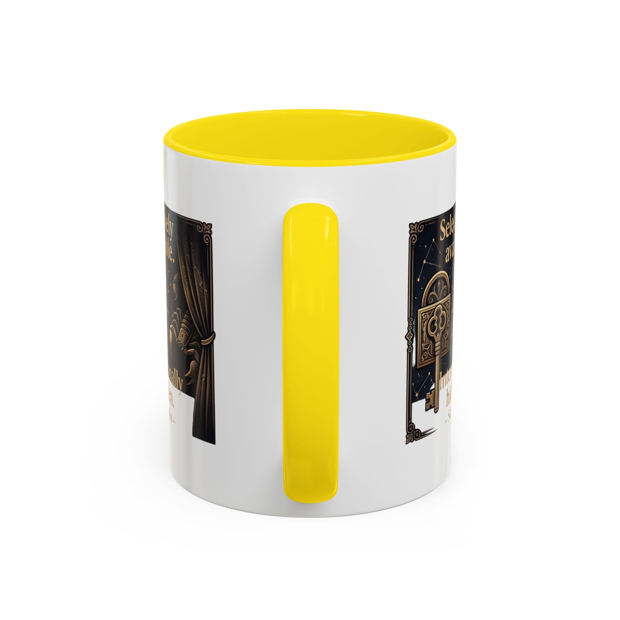 Scorpio Accent Coffee Mug — "Selectively Available, Intentionally Hidden" Zodiac Gift