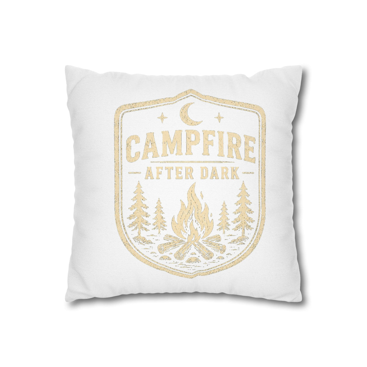Campfire After Dark Throw Pillowcase Milo Bailey Dog Dad Mom — Cozy Rustic Camping Decor