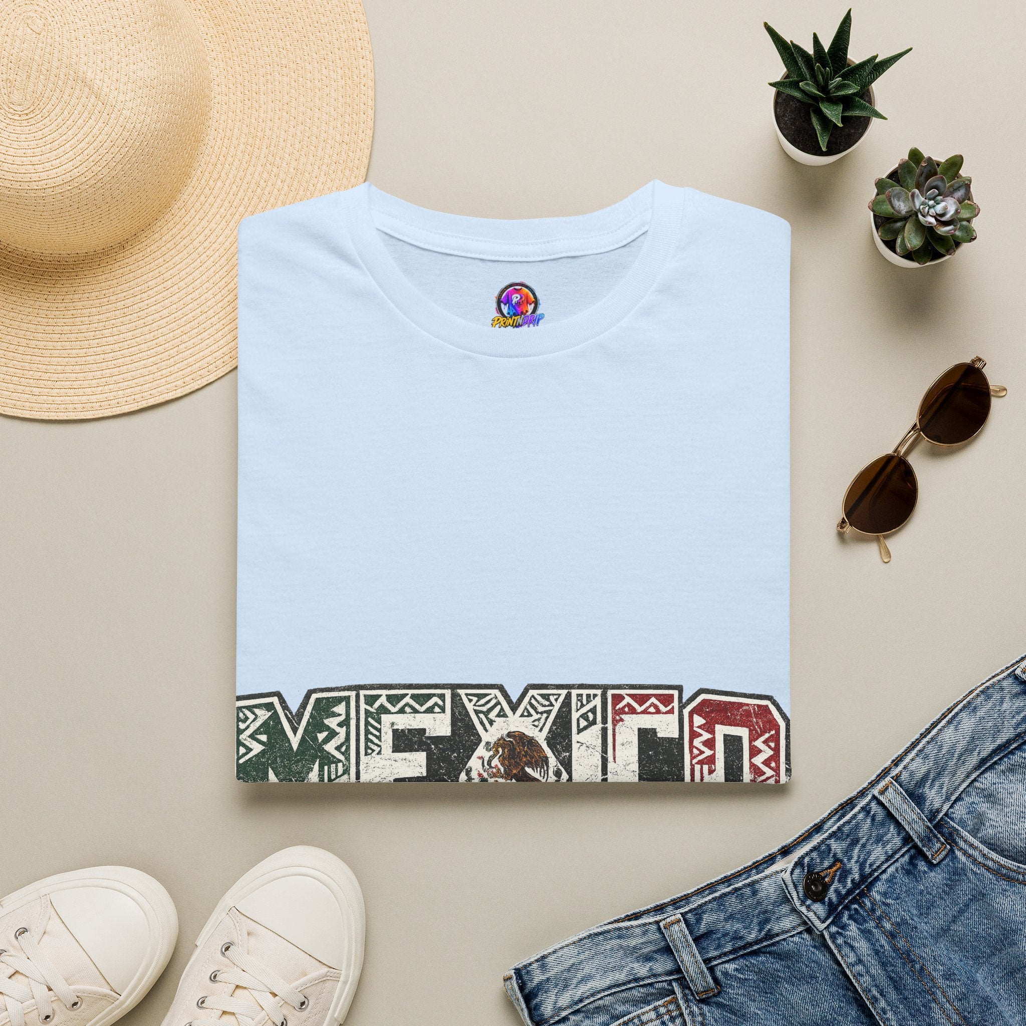 Mexico Pride Graphic T-Shirt — Retro Mexican Flag Design