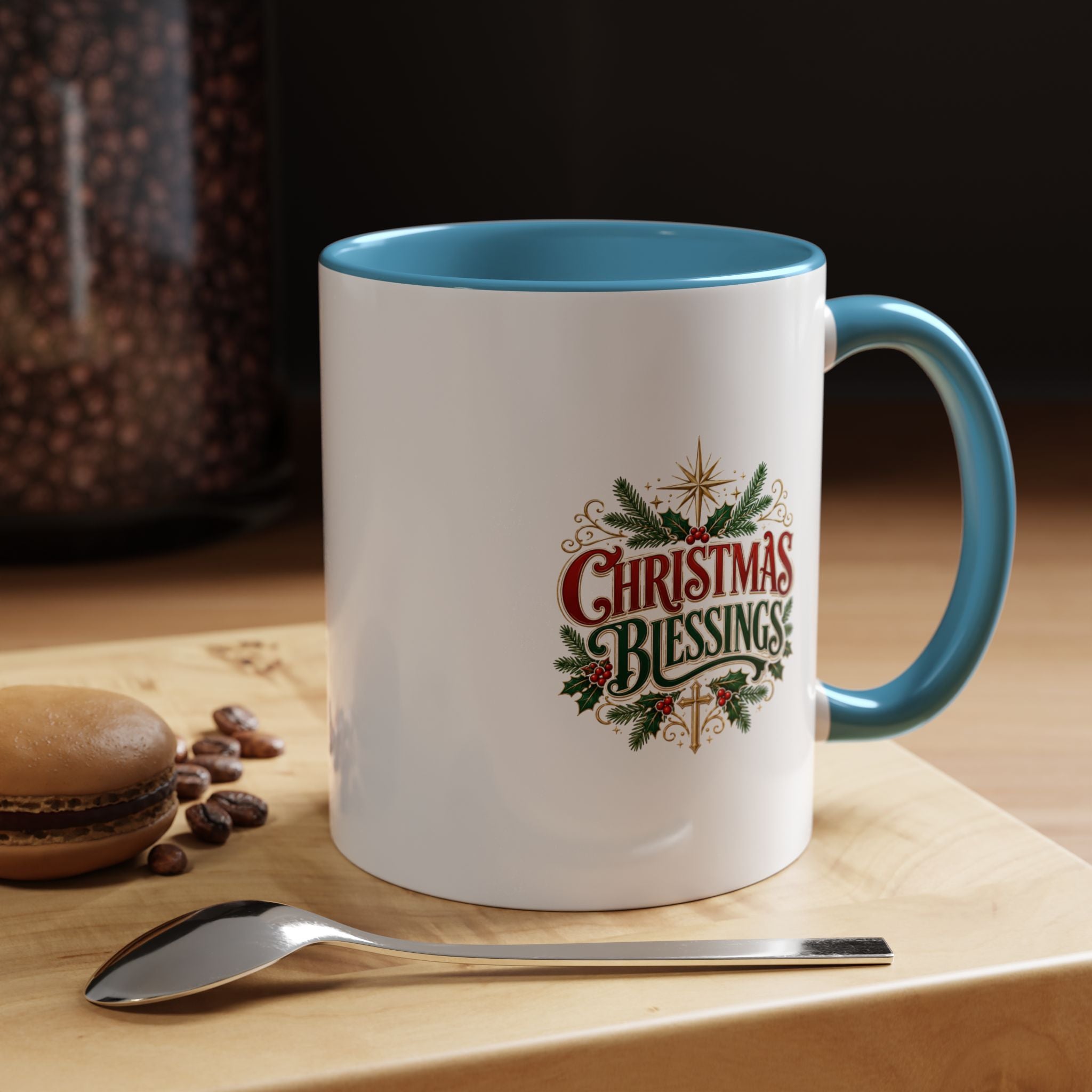 Christmas Blessings Accent Coffee Mug – Festive Holiday Tea & Coffee Cup