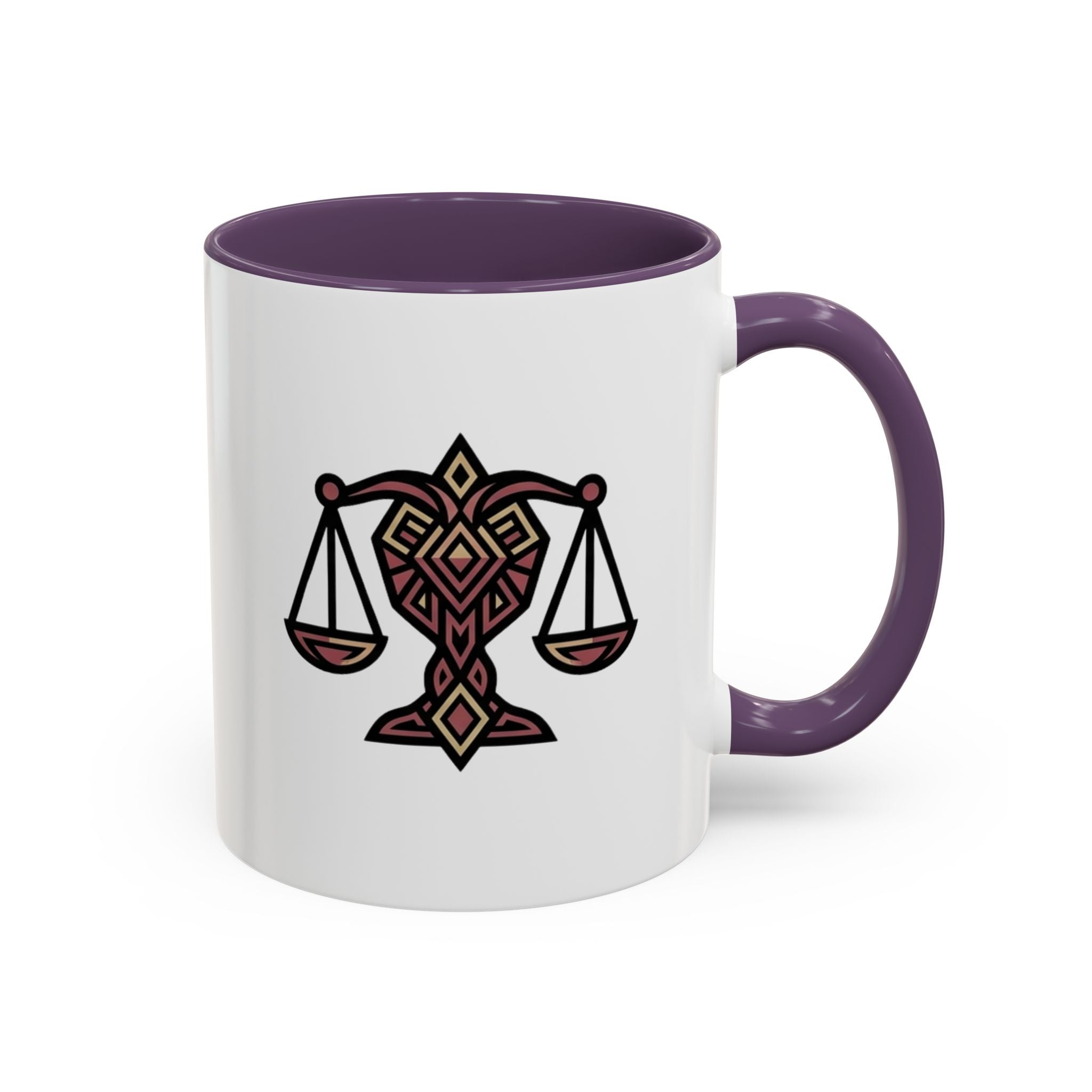 Libra Scales Accent Coffee Mug — Zodiac Balance Ceramic Mug