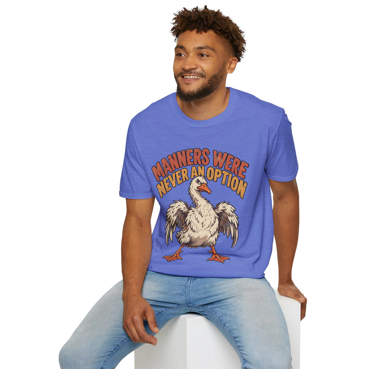 Funny And Witty “Manners Were Never An Option” Goose Graphic T-Shirt