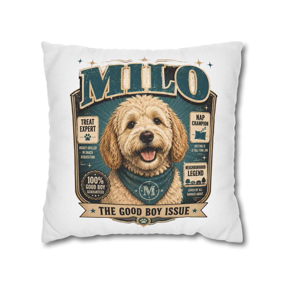 Milo 'The Good Boy Issue' Decorative Pillowcase Milo Bailey Dog Dad Mom