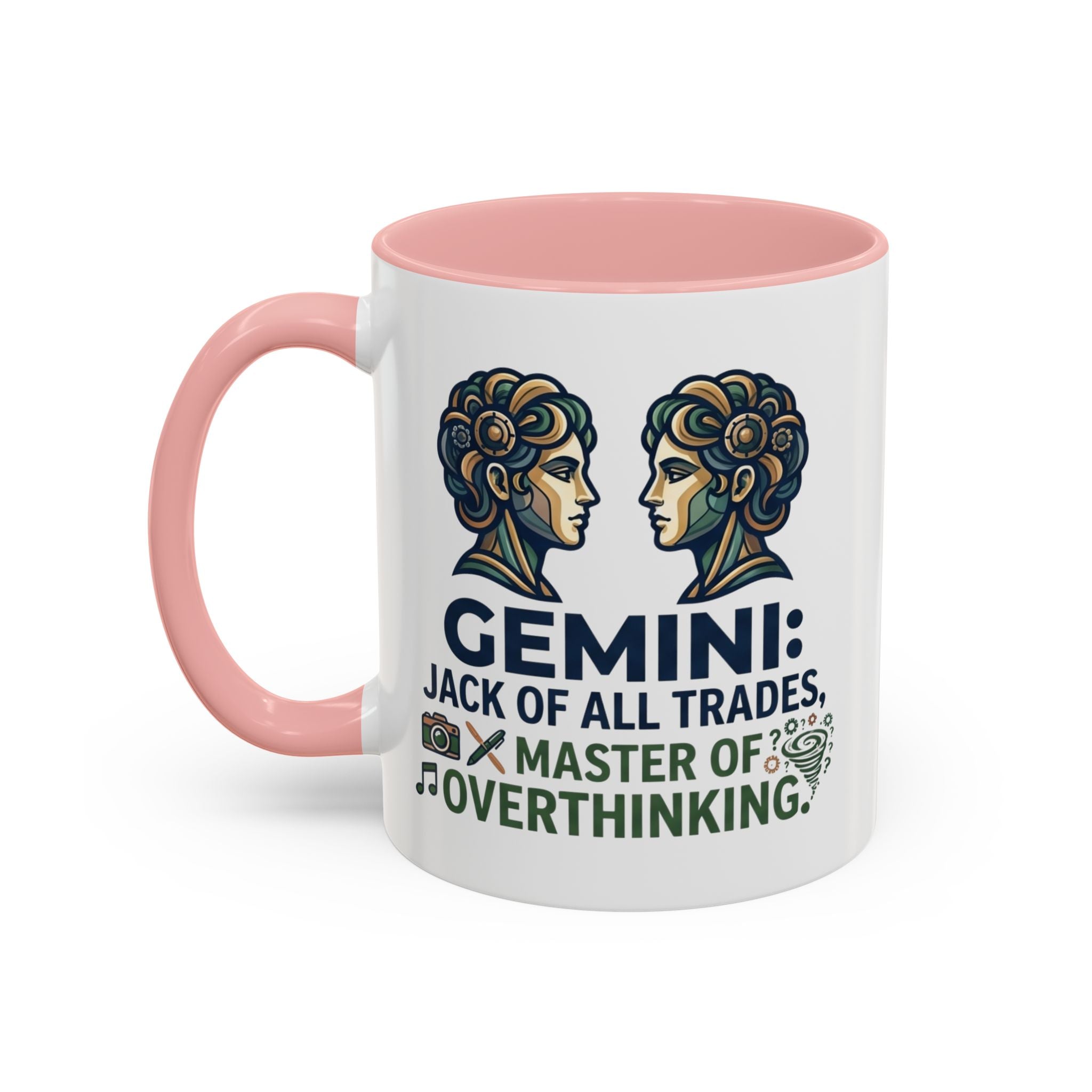 Gemini Coffee Mug – “Jack of All Trades, Master of Overthinking” Zodiac Accent Mug