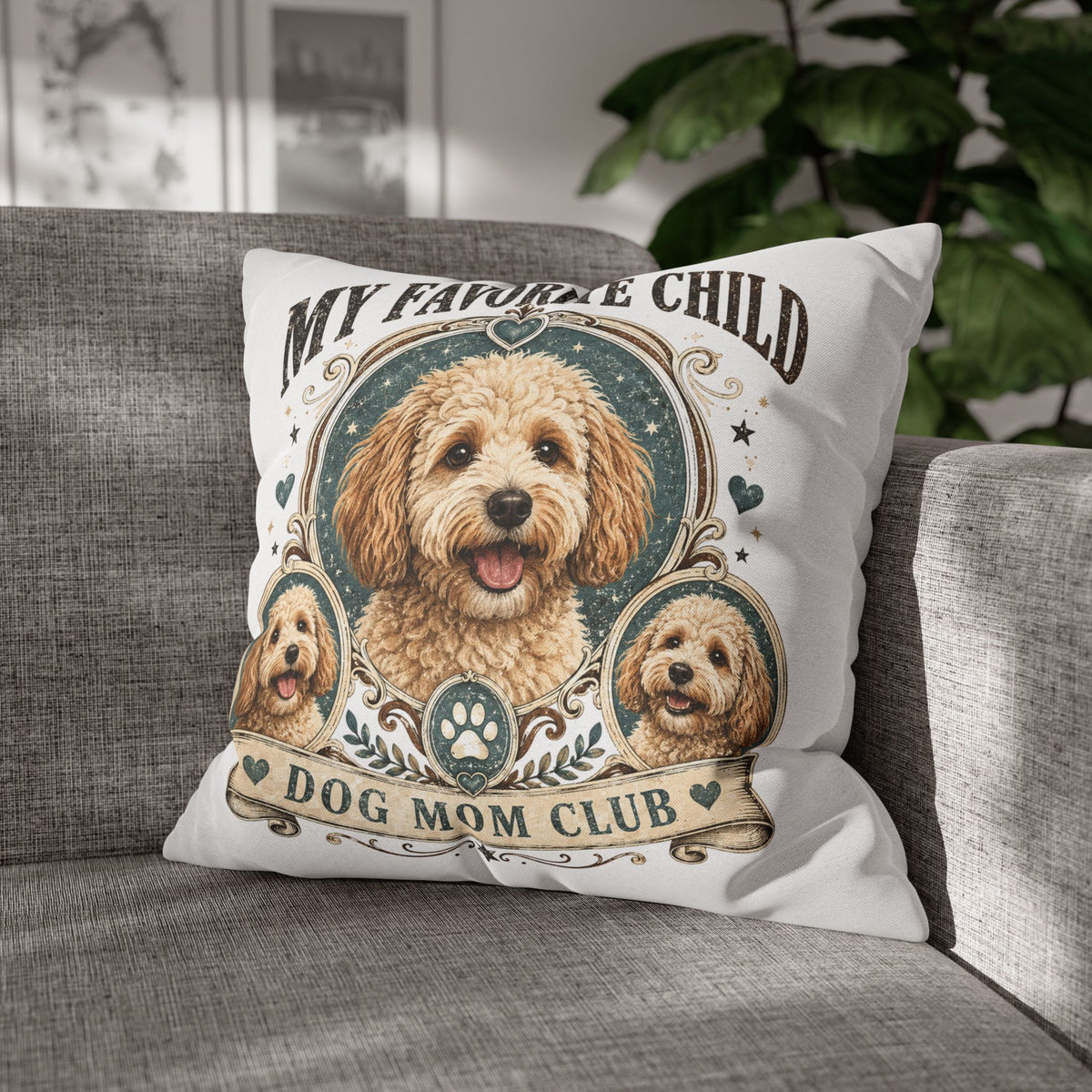 My Favorite Child Dog Mom Club Pillowcase Milo Bailey Dog Dad Mom – Cute Goldendoodle Decorative Pillow Cover