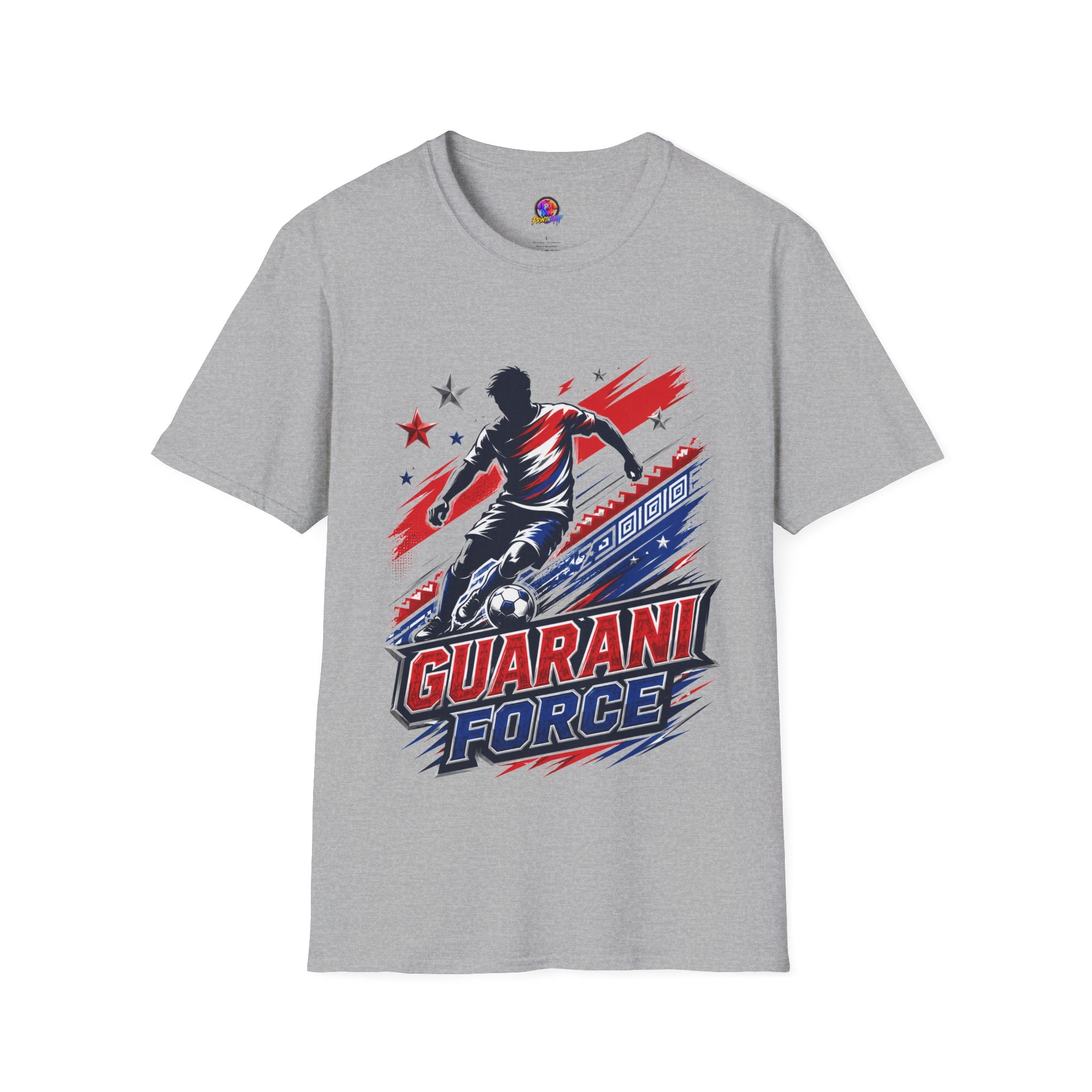 Paraguay Guarani Force Soccer T-Shirt — Red, White & Blue Futbol Fan Tee