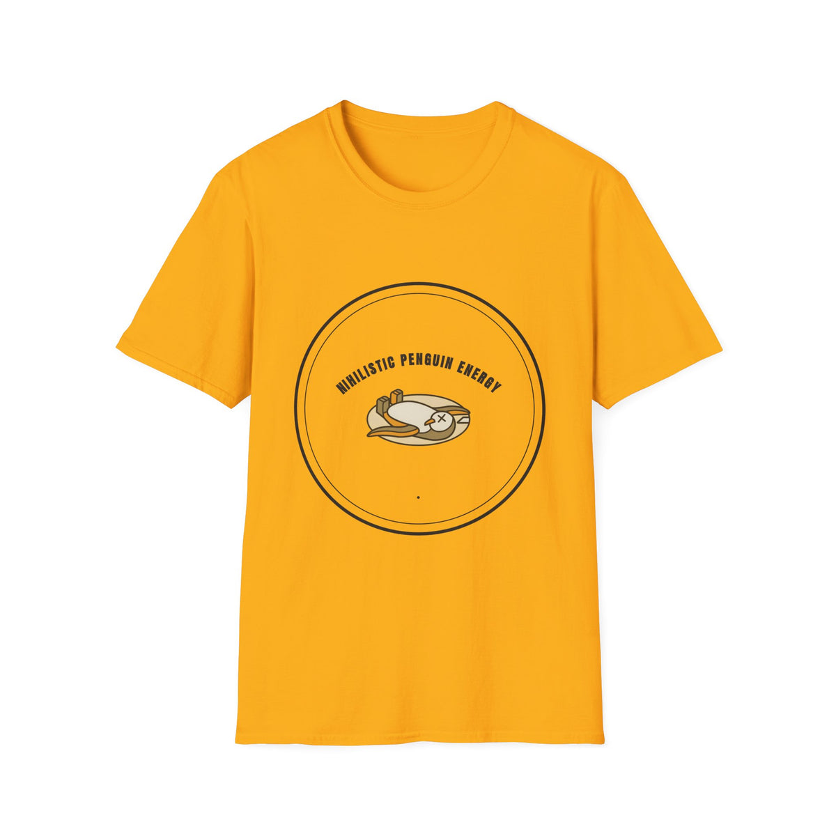 Nihilistic Penguin Energy T-Shirt — Cute Sloth-Like Penguin Graphic Tee - Trending Now - September 2026