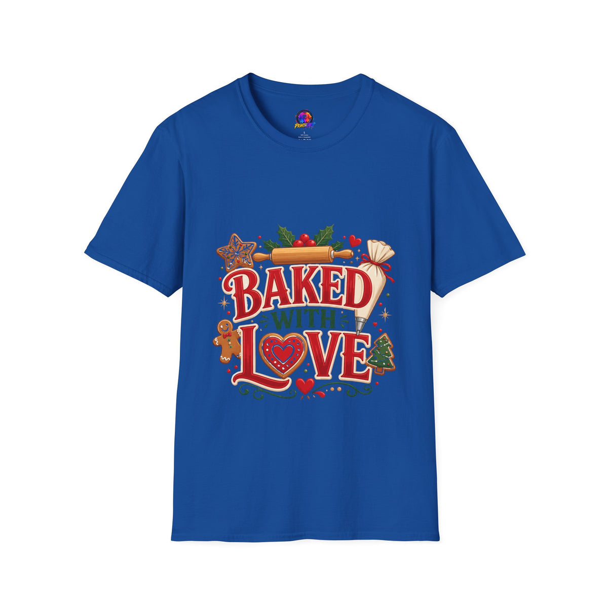 Baked With Love T-Shirt — Holiday Baking Christmas Cookie Chef Tee