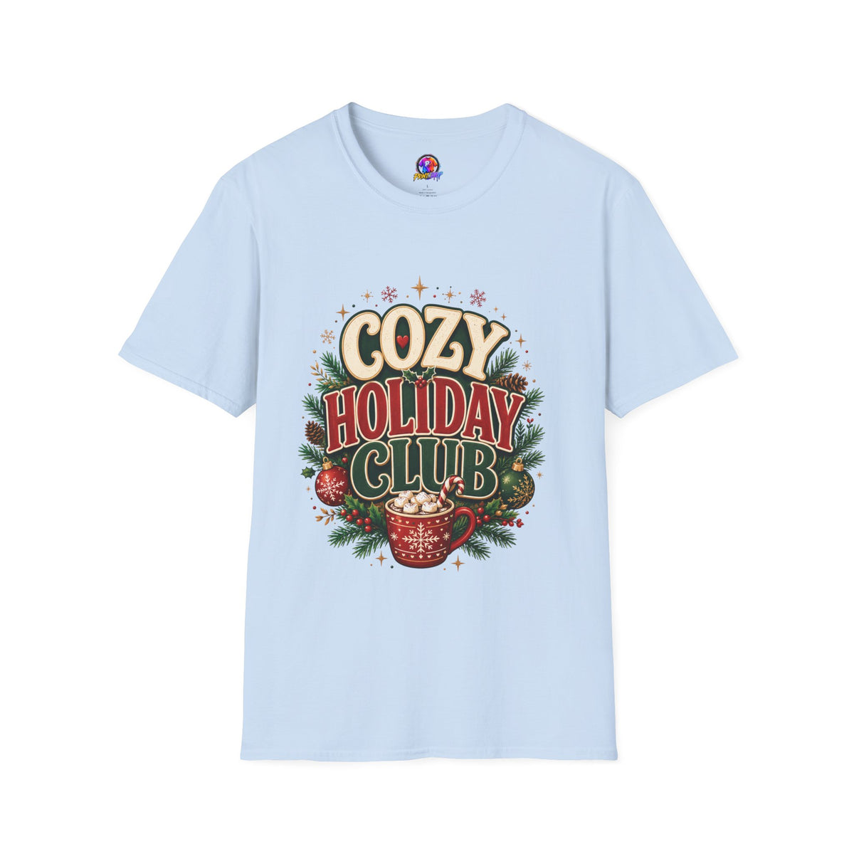 Cozy Holiday Club T-Shirt — Festive Christmas Cozy Cocoa Graphic Tee