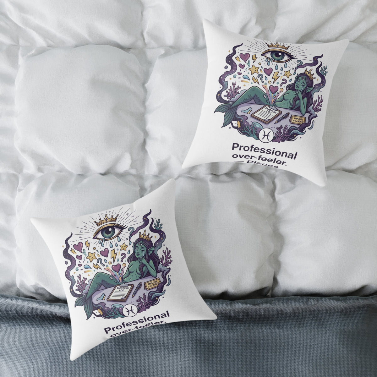 Pisces Zodiac Professional Over-feeler Square Poly Canvas Pillow