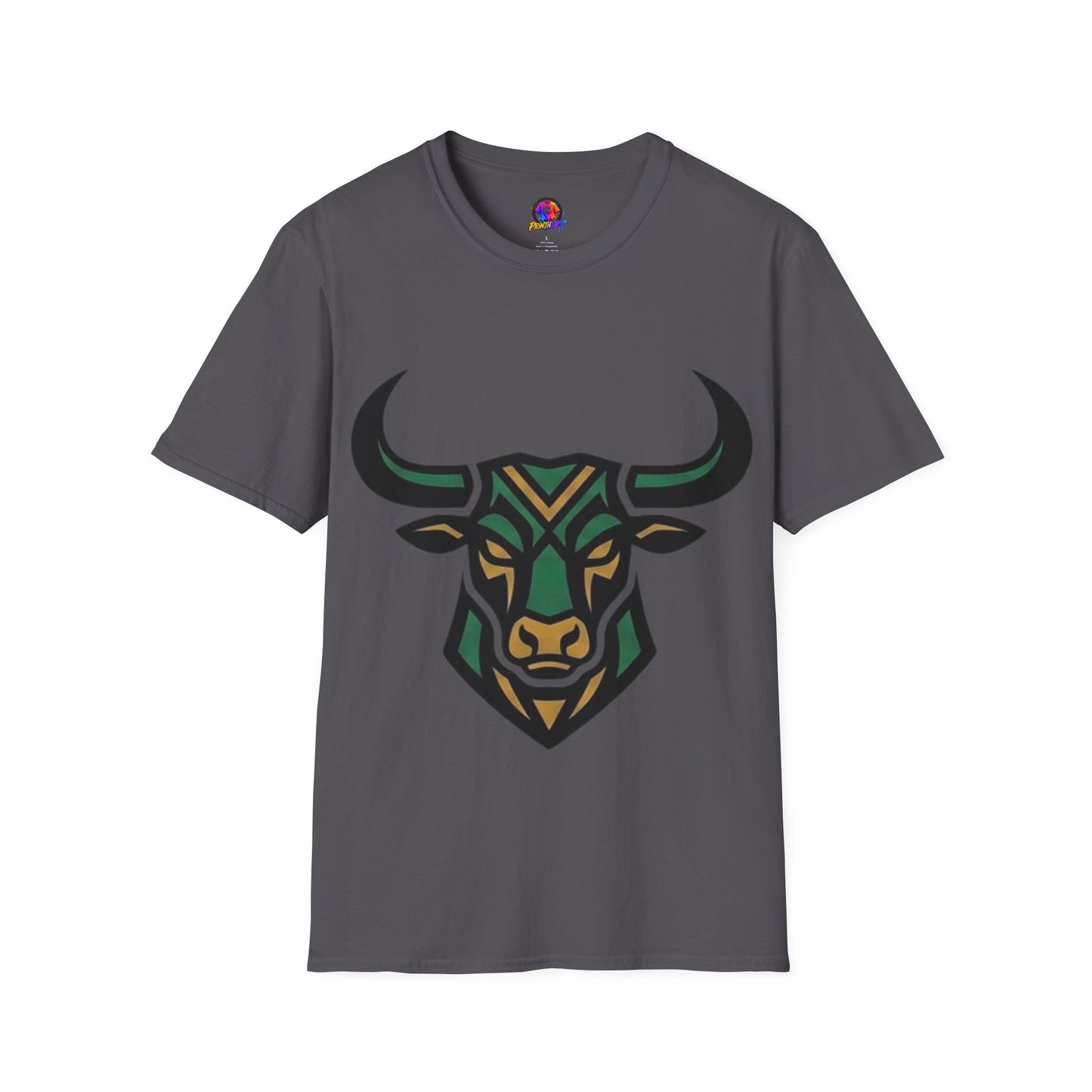 Bull Head Graphic T-Shirt — Tribal Geometric Rodeo Tee