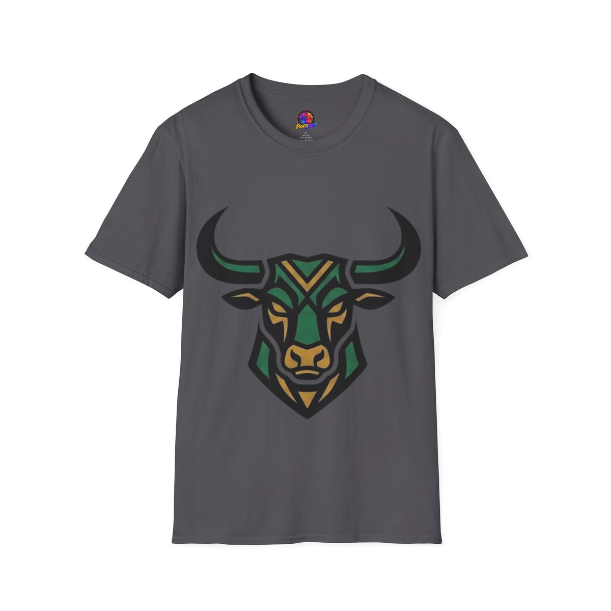 Bull Head Graphic T-Shirt — Tribal Geometric Rodeo Tee