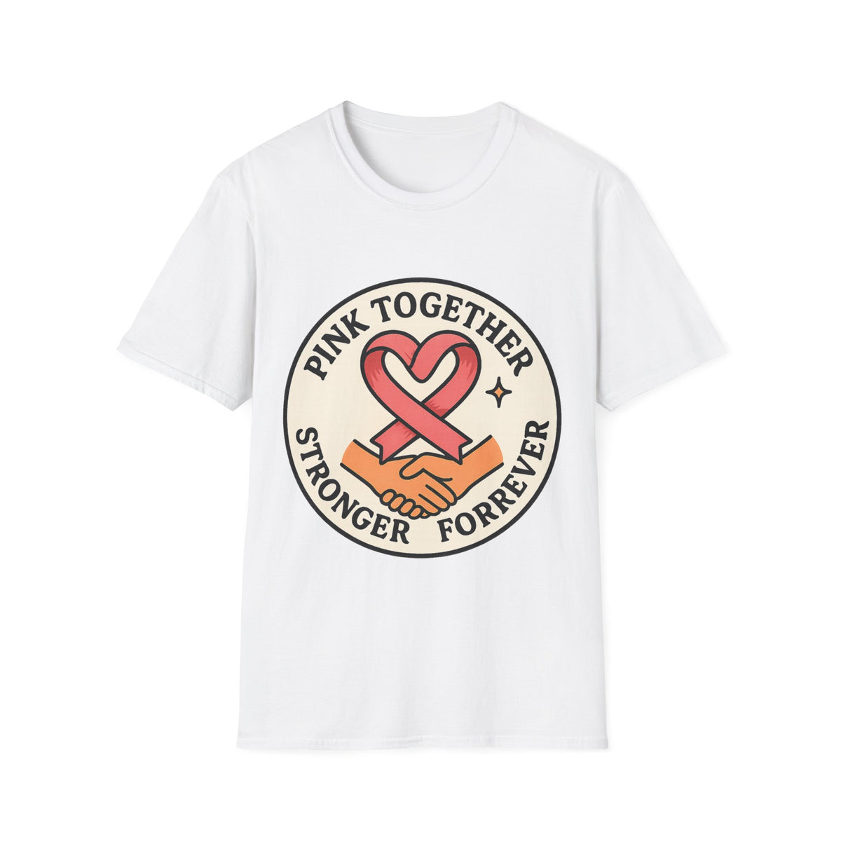 Pink Together Stronger Forever Shield Badge T-Shirt, Breast Cancer Heart Ribbon Tee - Trending Now - September 2026
