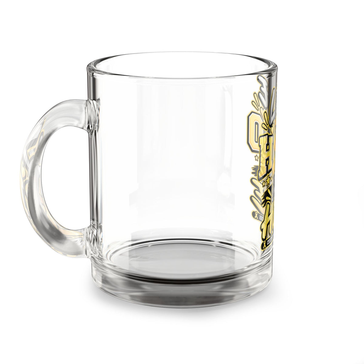 Little Hero Big Hope Childhood Cancer Awareness Glass Mug