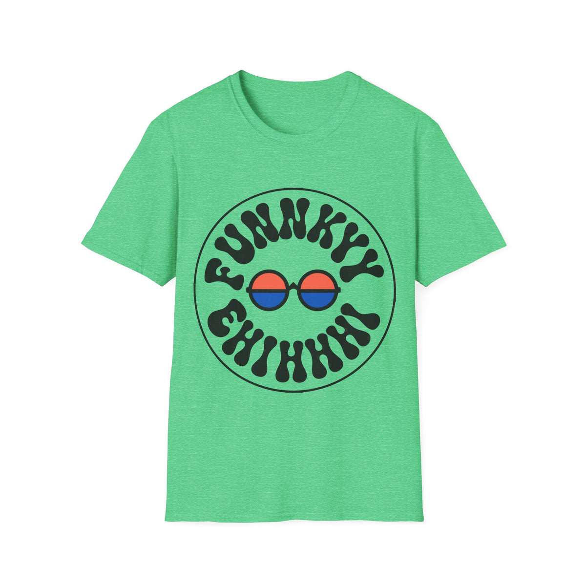 Funky Circle Graphic T-Shirt — Retro Smiley Sunglasses Tee - Trending Now - August 2026