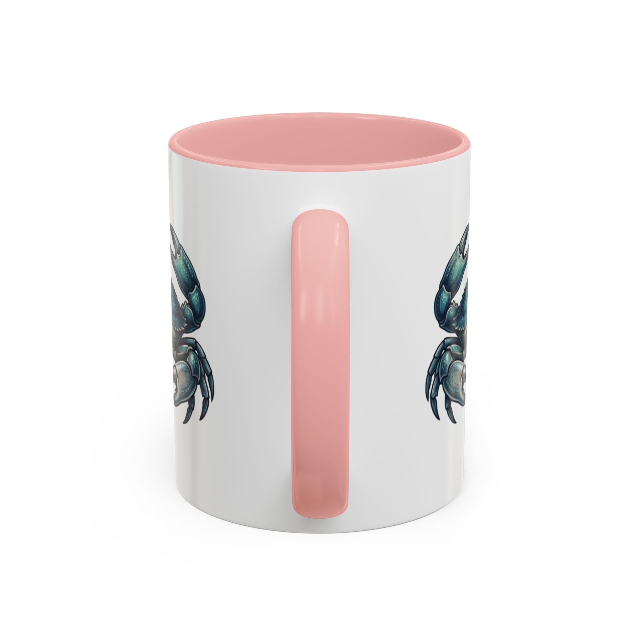 Crab Accent Coffee Mug – Blue Coastal Crab Artwork