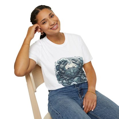 Crab and Waves Graphic T-Shirt — Coastal Oceanic Nautical Tee