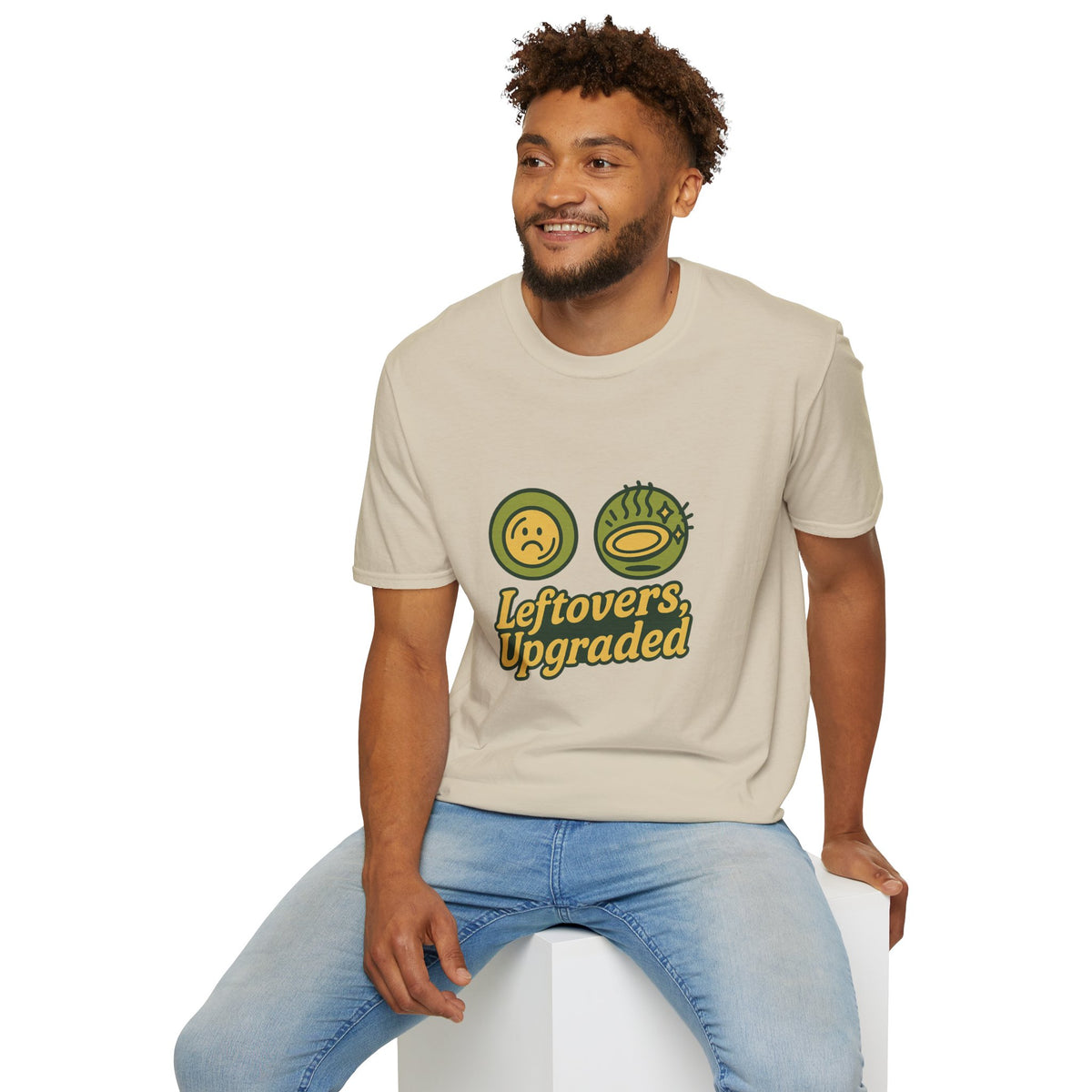 Leftovers Upgraded T-Shirt — Funny Foodie Tee with Soup & Smiley Icons - Trending Now - September 2026