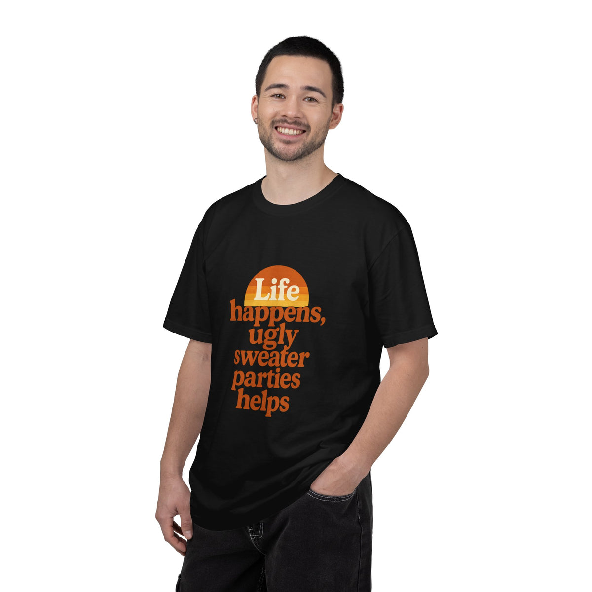 Life Happens Ugly Sweater Parties Helps T-Shirt - Trending Now - October 2026