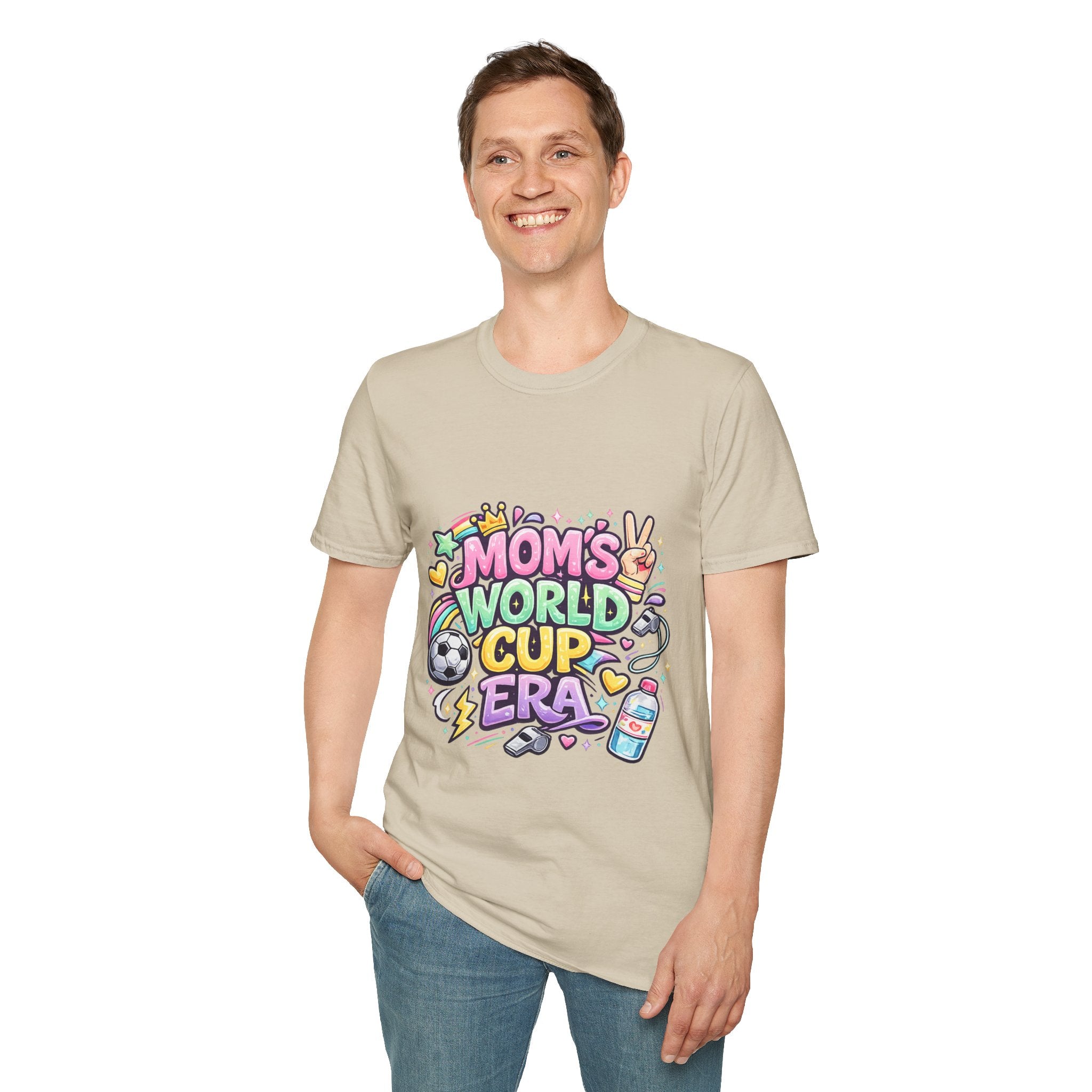 Girls Kids Mom's World Cup Era T‑Shirt — Playful Soccer Mom Tee
