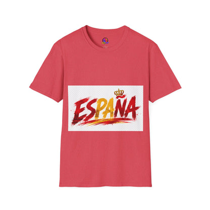 Spain  Graphic T-Shirt — Spanish Flag Brushstroke Design with Crown