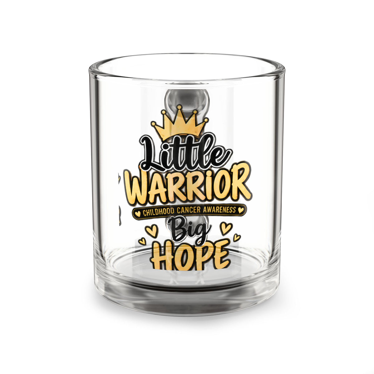 Glass Mug — "Little Warrior Big Hope" Childhood Cancer Awareness Drinkware