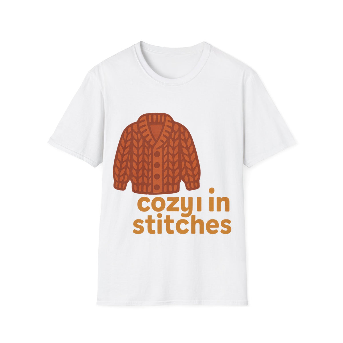 "Cozy In Stitches" Autumn Sweater Tee | Cute Knitting Crochet T-Shirt - Trending Now - September 2026
