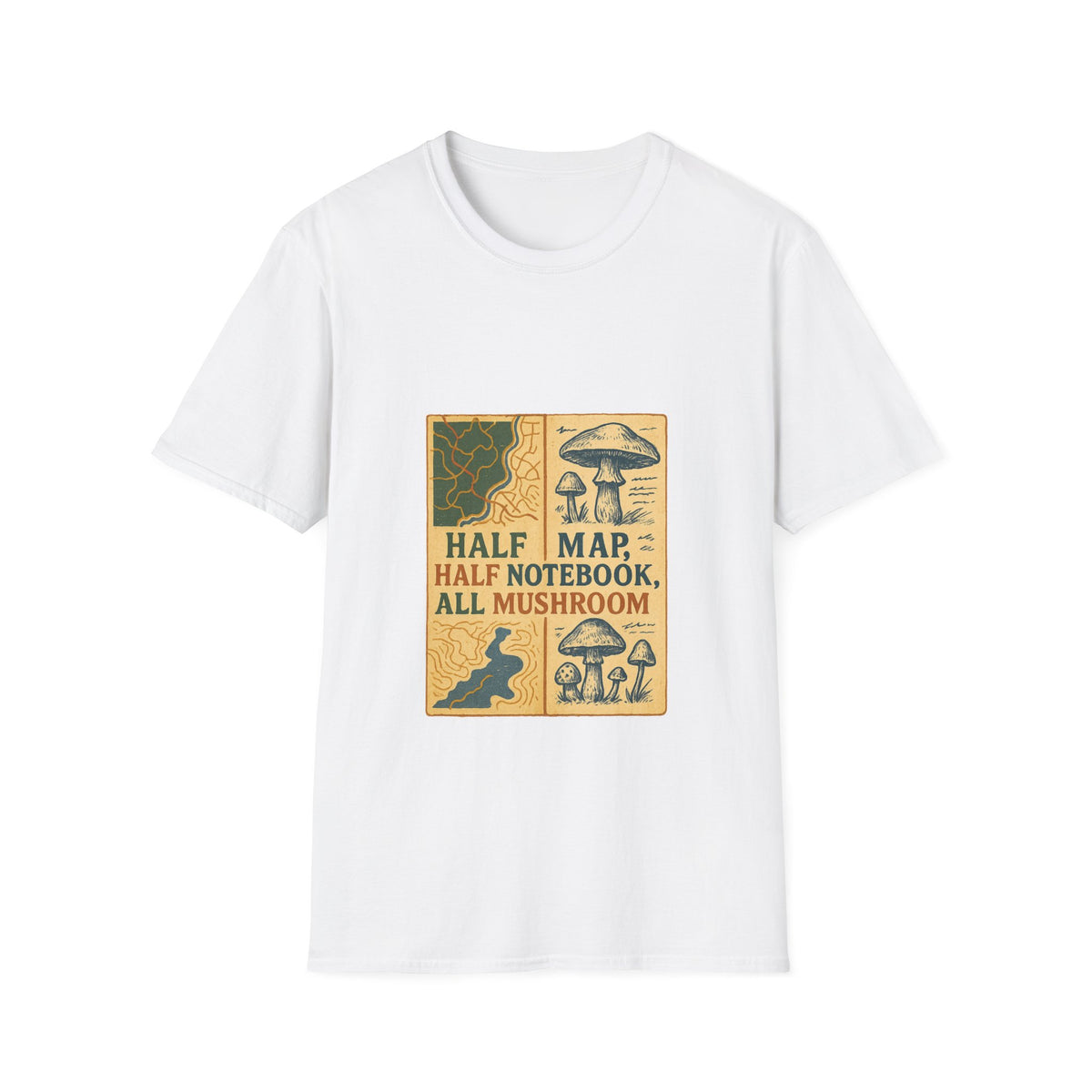 Mushroom Field Guide T-Shirt – Vintage “Half Map, Half Notebook, All Mushroom” Design - Trending Now - October 2026