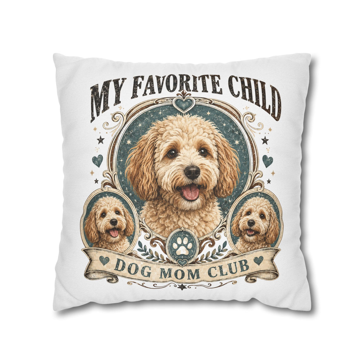 My Favorite Child Dog Mom Club Pillowcase Milo Bailey Dog Dad Mom – Cute Goldendoodle Decorative Pillow Cover