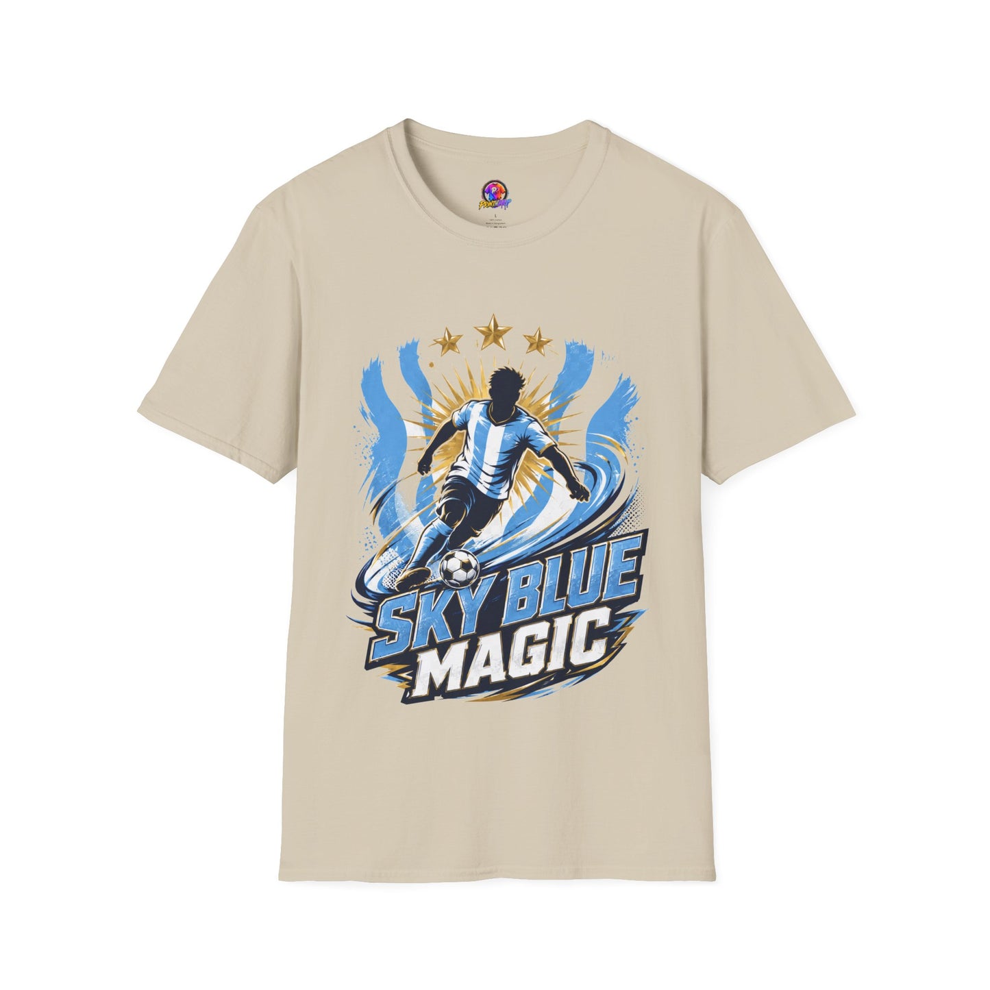 Argentina Sky Blue Magic Soccer T-Shirt — Argentinian Football Player Graphic Tee