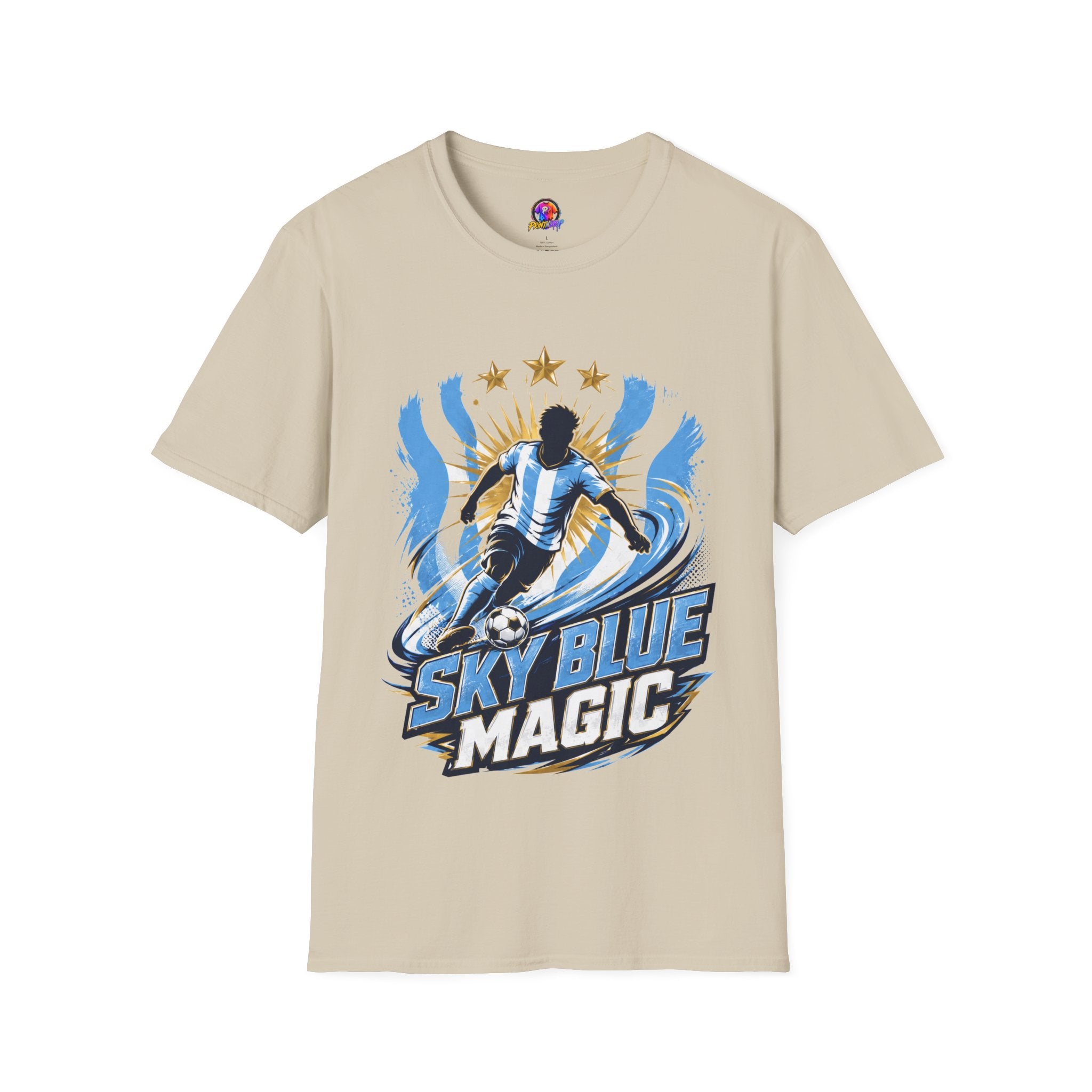 Argentina Sky Blue Magic Soccer T-Shirt — Argentinian Football Player Graphic Tee
