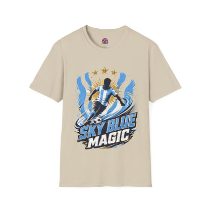Argentina Sky Blue Magic Soccer T-Shirt — Argentinian Football Player Graphic Tee