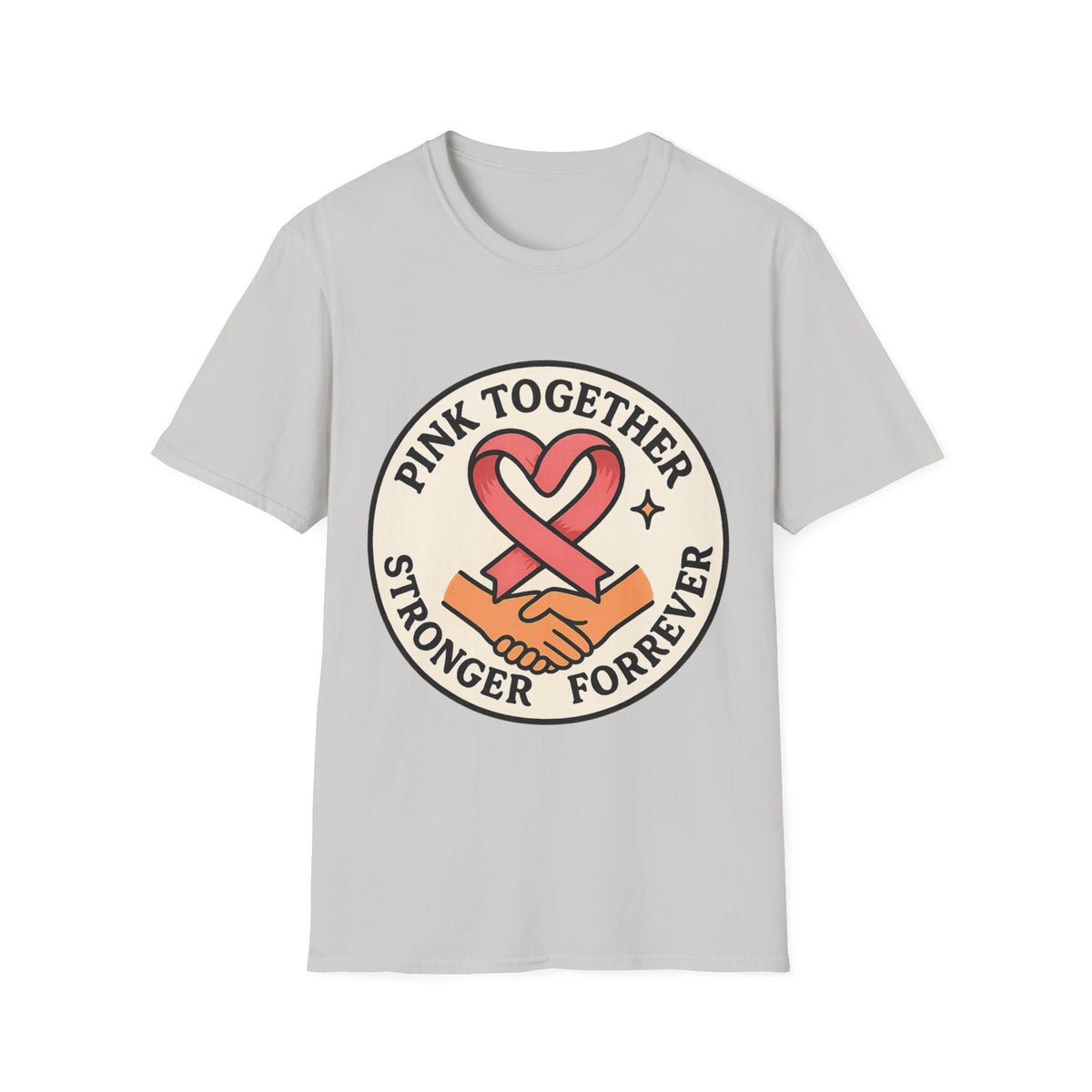 Pink Together Stronger Forever Shield Badge T-Shirt, Breast Cancer Heart Ribbon Tee - Trending Now - September 2026