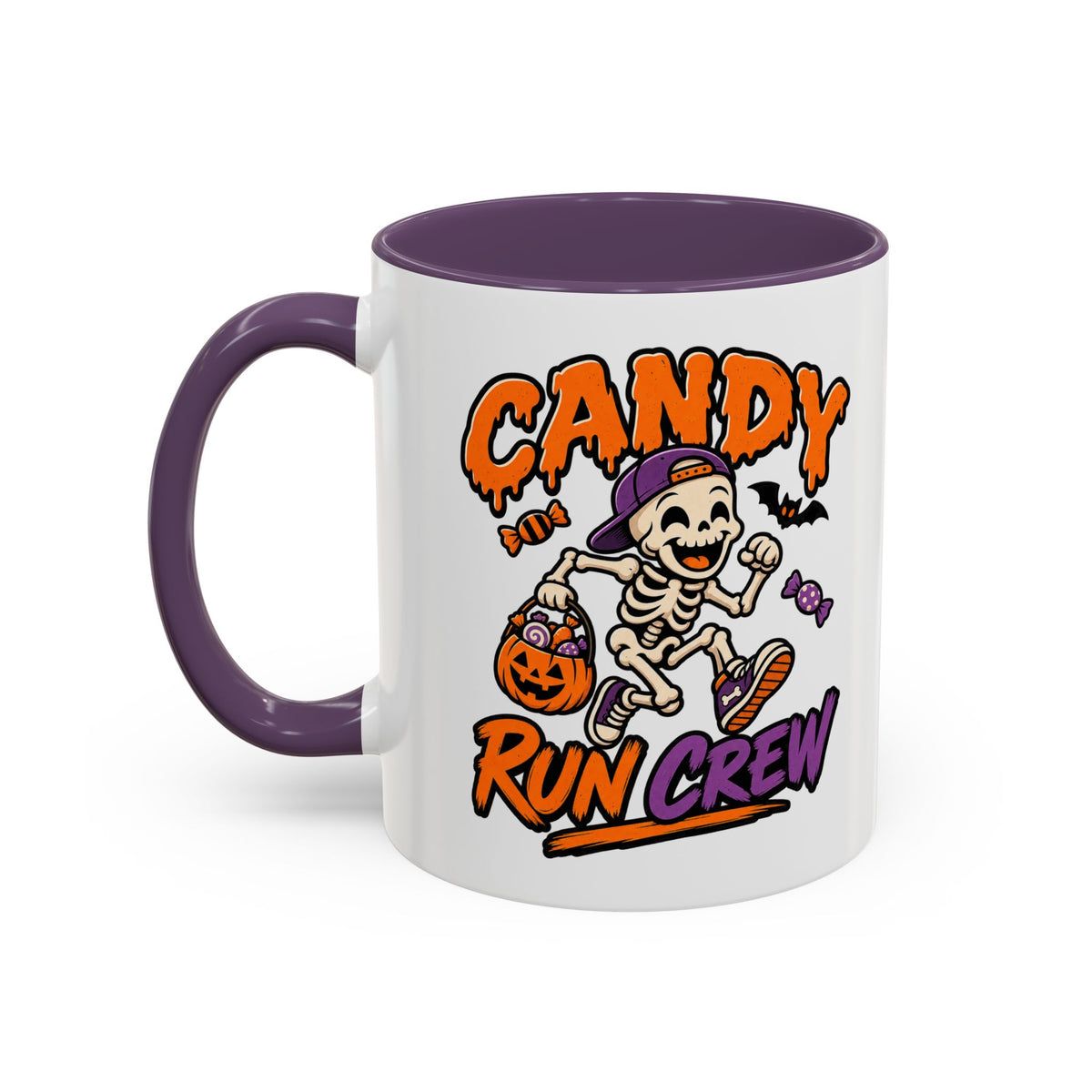 Candy Run Crew Coffee Mug — Halloween Skeleton Trick-or-Treat Accent Mug (11/15oz)