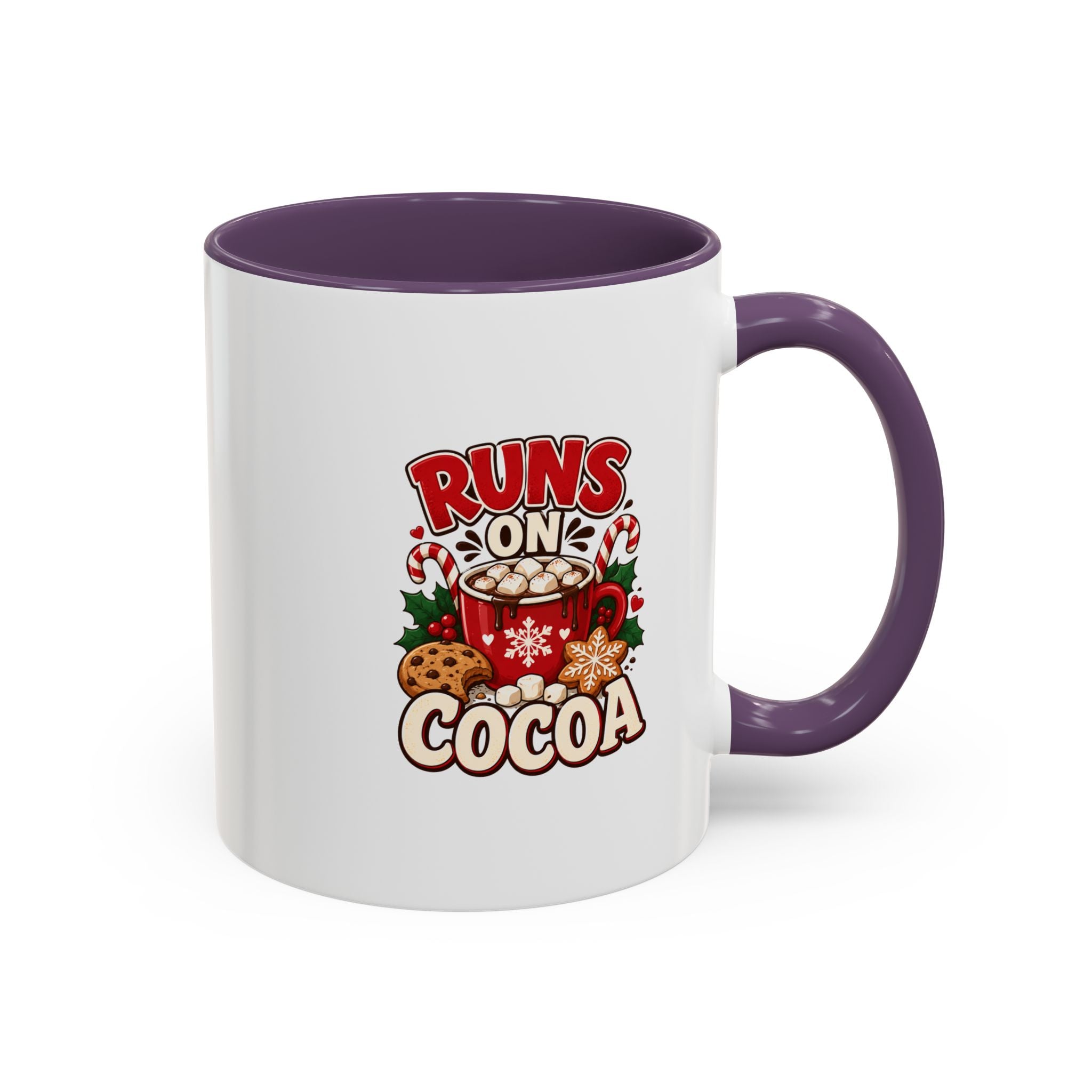Runs on Cocoa Accent Coffee Mug — Holiday Hot Cocoa Gift