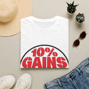 10% Gains 90% Drama Funny Gym Tee - Sarcastic Fitness Workout Graphic T-Shirt - Trending Now - September 2026