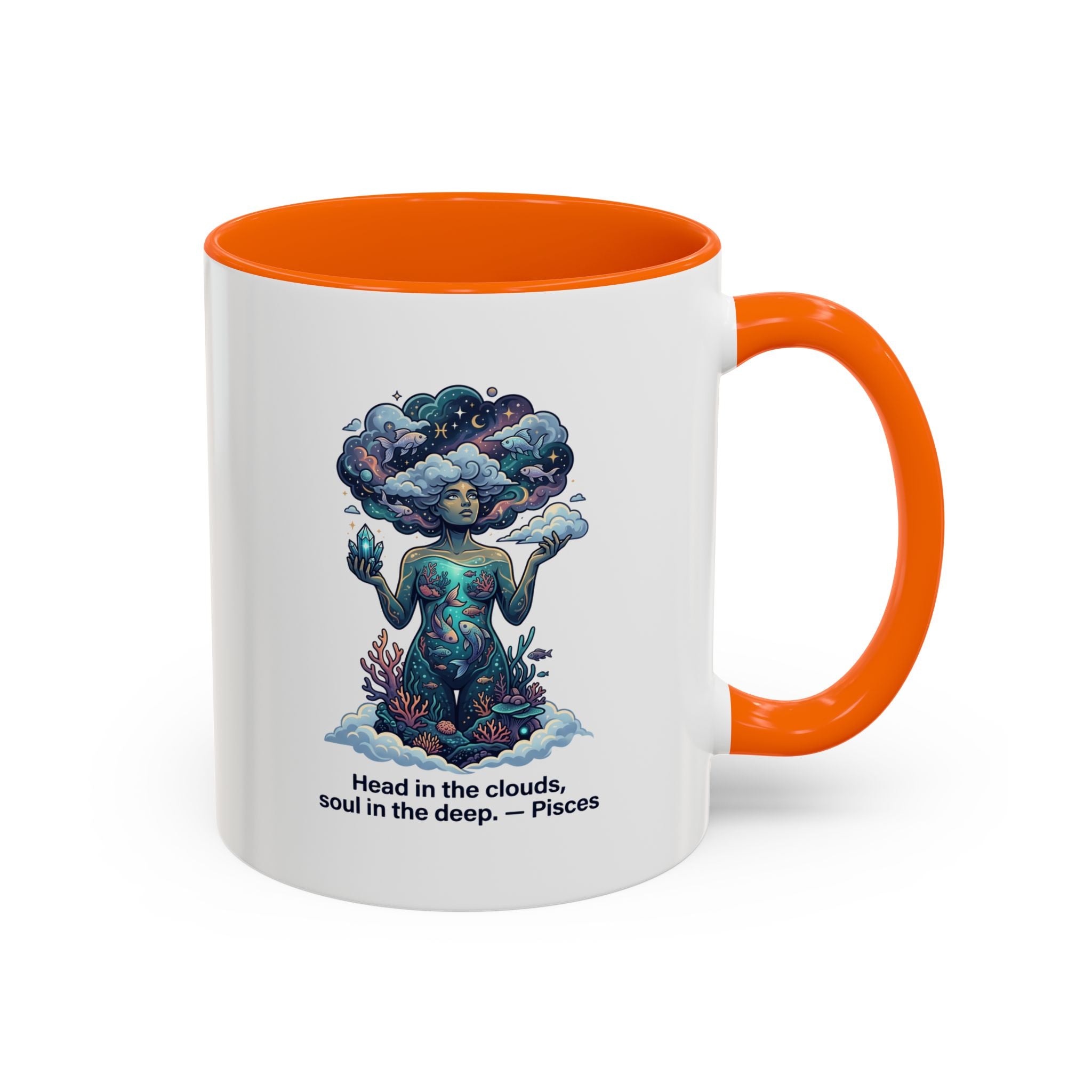 Pisces Coffee Mug — "Head in the clouds, soul in the deep" Accent Mug
